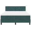 vidaXL LED Boxspringbett mit Matratze Dunkelgr&uuml;n 140 x 200 cm Samt