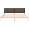vidaXL Bettgestell mit gepolstertem Kopfteil Taupe 200 x 200 cm