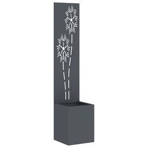 vidaXL Garten Sichtschutz-Leinwand Floral Anthrazit 32 x 150 cm