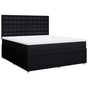 vidaXL Boxspringbett mit Matratze Schwarz 180x200 cm Stoff