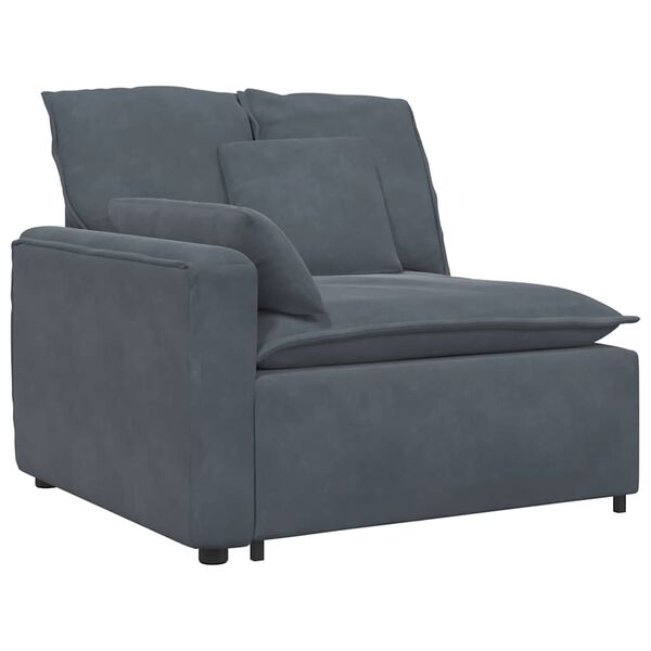 vidaXL Modulares Sofa mit Kissen Dunkelgrau