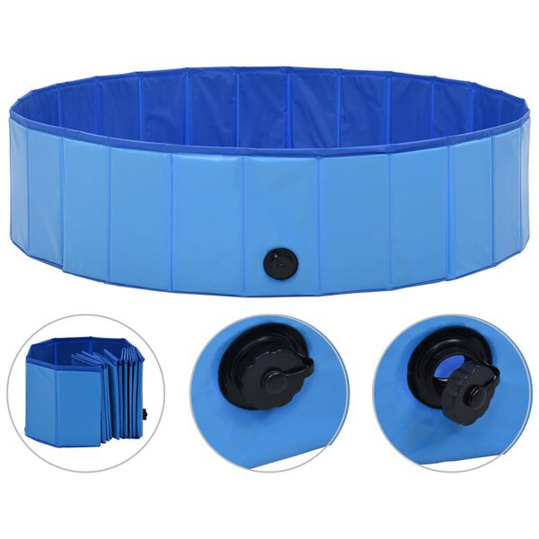 vidaXL Hundepool Faltbar Blau 120 x 30 cm PVC