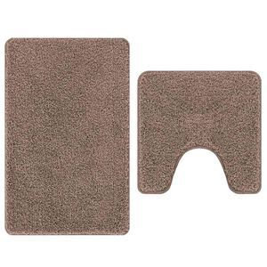 vidaXL Anti-Rutsch Badematten-Set 2 stk. Braun 50 x 50 cm PP