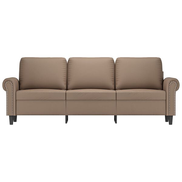 vidaXL 3-Sitzer-Sofa Cappuccino-Braun 180 cm Kunstleder