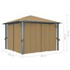 vidaXL Pavillon mit Vorhang 300x300 cm Taupe Aluminium