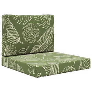 vidaXL Sofakissen f&uuml;r drau&szlig;en 2 pcs Blattdesign Polyester