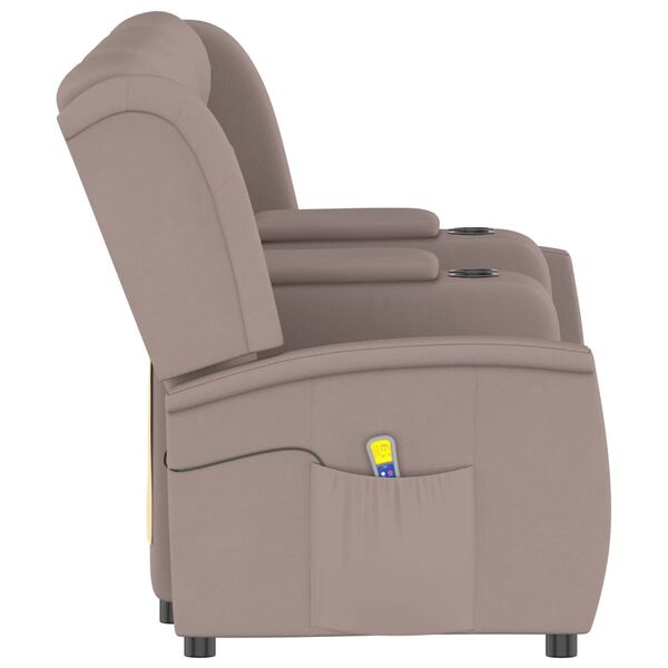 vidaXL 4-Sitzer Massagesessel mit Getränkehalter Taupe