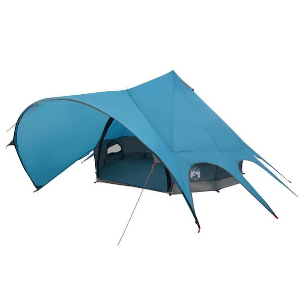 vidaXL Teepee Zelt f&uuml;r 5 Personen Blau und Grau 600 x 600 x 347 cm
