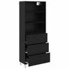 vidaXL Highboard 2 pcs Schwarz Eichen-Optik Holzwerkstoff