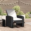 vidaXL Gartensessel Verstellbar mit Kissen Schwarz Poly Rattan