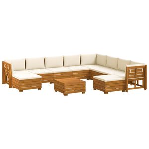 vidaXL 11 stk. Outdoor-Sofagarnitur Massivholz Akazie Braun