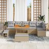 vidaXL Garten-Sofa-Set mit Kissen 9 pcs Beige Poly Rattan