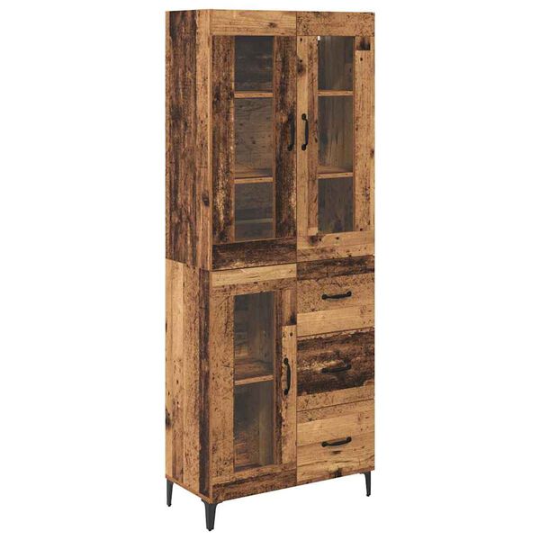 vidaXL Highboard Wandmontiert Altholz 69,5 x 34 x 180 cm Holzwerkstoff