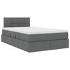 vidaXL Bett mit Stauraum und LED mit LED Dunkelgrau 120 x 200 cm Stoff