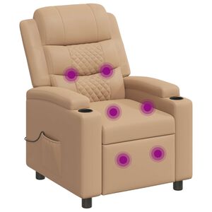 vidaXL Massagesessel mit Liegefunktion Cappuccino 75 x 93 x 98 cm