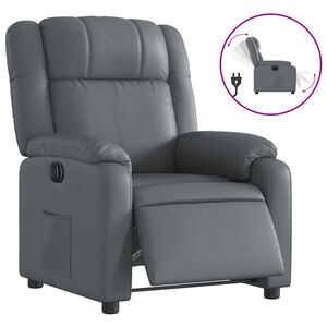 vidaXL Relaxsessel Elektrisch Grau Kunstleder
