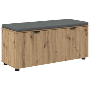 vidaXL Flurbank mit Kissen mit Speicher Artisan-Eiche 100 x 38 x 46 cm