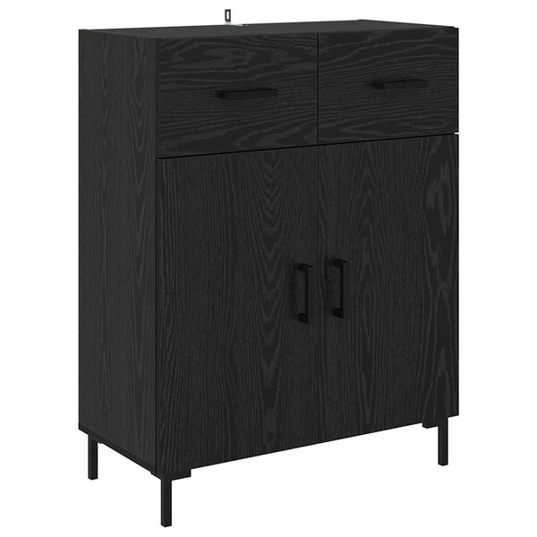 vidaXL Sideboard Schwarz Eichen-Optik 69,5 x 34 x 90 cm Holzwerkstoff
