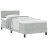 vidaXL Boxspringbett mit Matratze Hellgrau 90 x 200 cm Samt