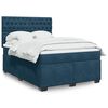 vidaXL Boxspringbett mit Matratze Blau 140x190 cm Samt
