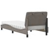 vidaXL Bett mit Matratze Taupe 90x190 cm Stoff