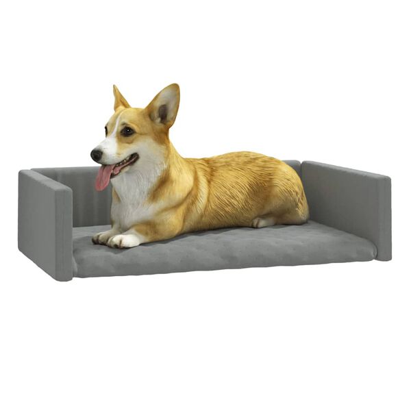 vidaXL Kofferraum-Hundebett Hellgrau 70x45 cm Leinenoptik