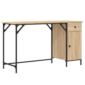 vidaXL Computertisch Sonoma-Eiche 131x48x75 cm Holzwerkstoff