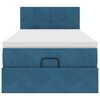 vidaXL Ottoman-Bett mit Matratze & LEDs Dunkelblau 90x200 cm Samt
