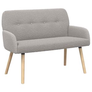vidaXL 2-Sitzer Sofa mit Massivholzbeinen Hellgrau Boucl&eacute;