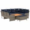 vidaXL M&ouml;belsets 7 stk. Grau und Marineblau PE-Rattan