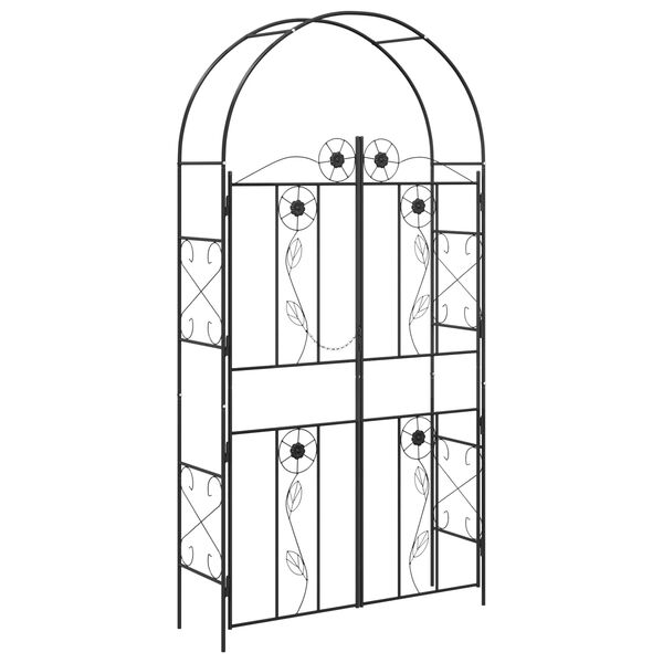 vidaXL Gartenbogen Uni Schwarz 115 x 37 x 226 cm