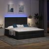 vidaXL Ottoman-Bett mit Matratze & LEDs Schwarz 180x200 cm Stoff