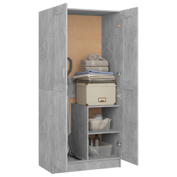 vidaXL Kleiderschrank Betongrau 82,5x51,5x180 cm Holzwerkstoff