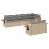 vidaXL 8-tlg. Garten-Sofagarnitur mit Kissen Beige Poly Rattan