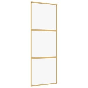 vidaXL Schiebet&uuml;r Golden 76x205 cm ESG-Klarglas und Aluminium