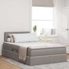 vidaXL Bett mit Stauraum und LED mit Matratze Taupe 120 x 190 cm Stoff