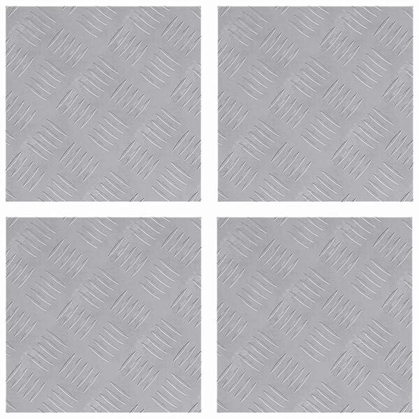 vidaXL Treppe Tritt Quadratisch 4 pcs Silber 30 x 30 cm Aluminium