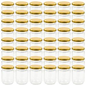 vidaXL Marmeladengl&auml;ser mit Goldenem Deckel 48 Stk. 230 ml