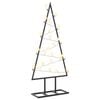 vidaXL Metall Weihnachtsbaum KUOPIO 60 cm Warmes Wei&szlig; Stahl Schwarz