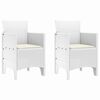 vidaXL Gartenstuhl mit Kissen 2 pcs Wei&szlig; 53 x 49 x 85 cm Polypropylen