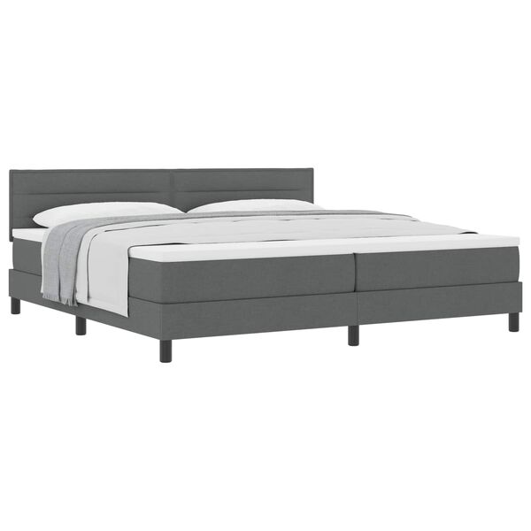 vidaXL Boxspringbett mit Matratze Dunkelgrau 200 x 200 cm Stoff