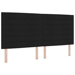 vidaXL Boxspringbett mit Matratze mit LED Schwarz 200 x 200 cm Stoff