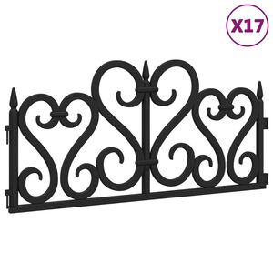 vidaXL Rasenkanten 17 Stk. Schwarz 10 m PP