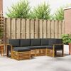 vidaXL Ecksofa Set 6 pcs Natur und Anthrazit Massivholz Akazie