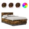 vidaXL Bettrahmen Ger&auml;ucherte Eiche 135 x 190 cm Holzwerkstoff