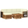 vidaXL Outdoor-Sofagarnitur 6 stk. Natur und Creme