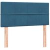 vidaXL Boxspringbett mit Matratze & LED Dunkelblau 100x220 cm Samt