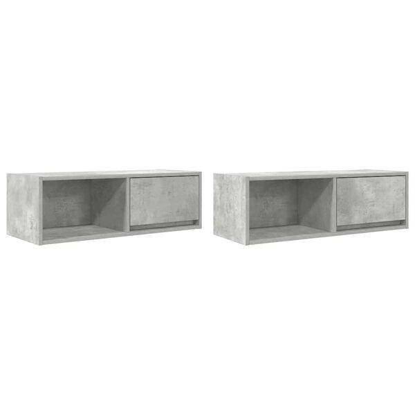 vidaXL TV-Schr&auml;nke 2 Stk. Betongrau 80x31x25,5 cm Holzwerkstoff