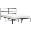 vidaXL Bettgestell mit Kopfteil Metall Schwarz 140x190 cm