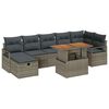 vidaXL Garten-Sofa-Set mit Kissen mit Speicher 8 pcs Grau Poly Rattan